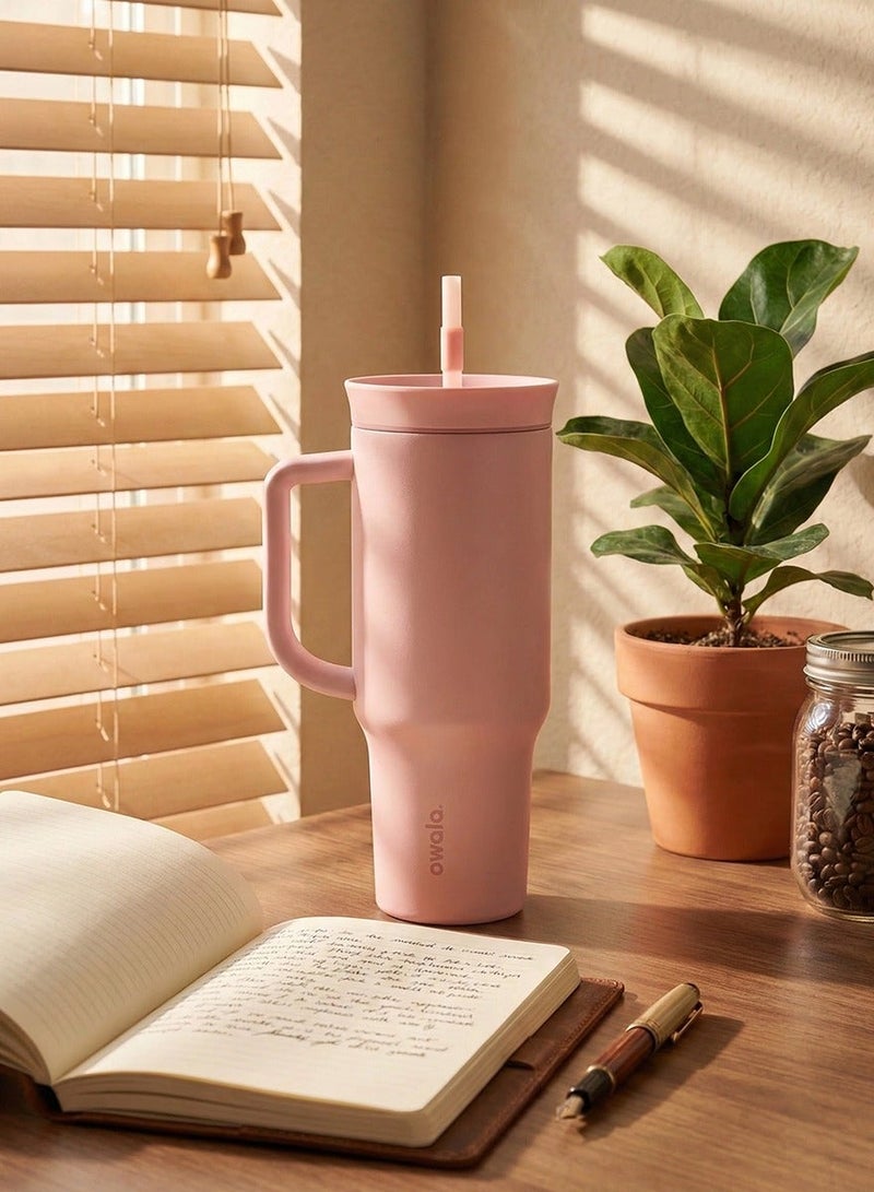 Owala FreeSip 40OZ Triple-Layer Insulated Stainless Steel Water Bottle with Straw, Leak-Proof, BPA-Free, 40oz, 1-Pack, (Rose Quartz) - Image 5